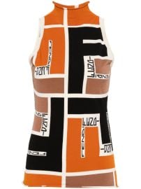 FENDI FF Puzzle Print Knitted Top - at Farfetch