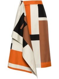 FENDI FF Puzzle-print Poplin Midi Skirt - at Farfetch