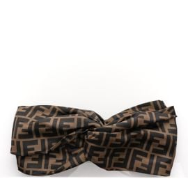 FENDI Silk FF Logo Headband Tobacco 1618775 FASHIONPHILE at Fashionphile