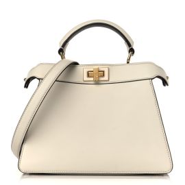 FENDI Vitello Seta Nappa Plexiglass Bi-Color Peekaboo I SEE U Satchel White Ice Sand 1232529 FASHIONPHILE at Fashionphile