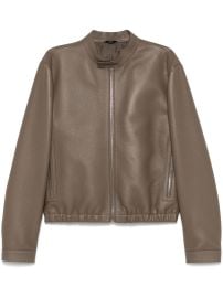 FENDI pebbled-leather Jacket Brown at Farfetch