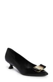 FERRAGAMO Zelma Bow Kitten Heel Pointed Toe Pump at Nordstrom