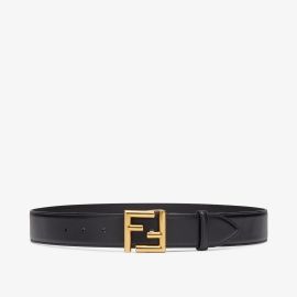 FF Belt - Black leather belt Fendi at Fendi