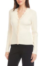 FIFTEEN TWENTY Bliss Scallop Edge Rib Cardigan at Nordstrom