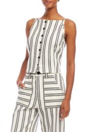 FIFTEEN TWENTY Elis Stripe Cotton Button-Up Top at Nordstrom