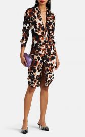 FIONNE CAMOFLUAGE SILK-BLEND SHIRTDRESS at Barneys