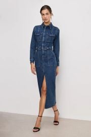 FIT FOR SUCCESS LONG SLEEVE MIDI DRESS INDIGO724 - GOOD AMERICAN at Good American