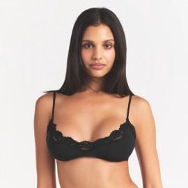 FITS EVERYBODY LACE SCOOP BRALETTE ONYX SKIMS at Skims