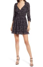 FLORET STUDIOS Shirred Waist Sweetheart Neck Minidress at Nordstrom