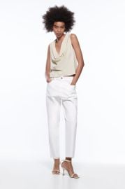 FLOWY NECKLINE TOP - Ecru   United States at Zara