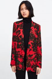 FLOWY PRINTED BLAZER at Zara