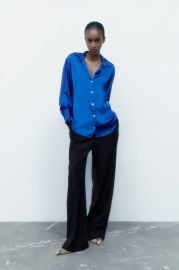 FLOWY SATIN EFFECT SHIRT - Bluish United States at Zara