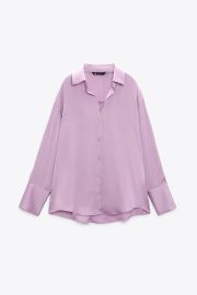 FLOWY SATIN EFFECT SHIRT - Mid-green United States at Zara