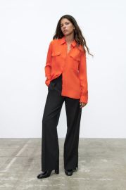 FLOWY SHIRT WITH POCKETS - Orange United States at Zara