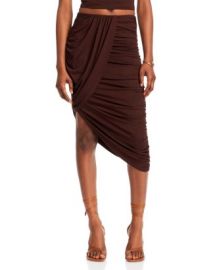 FORE Asymmetric Ruched Midi Skirt Bloomingdales at Bloomingdales