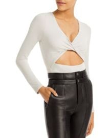 FORE Twist Cutout Long Sleeve Bodysuit Bloomingdales at Bloomingdales