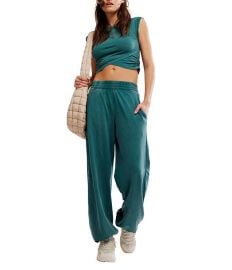 FP Movement Hot Shot Crossover Crew Neck Cropped Muscle Tee amp High-Rise Waist Pant Coordinating Set Dillardx27s at Dillards