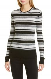 FRAME   Panel Stripe Ribbed Knit Crew Neck Sweater   Nordstrom Rack at Nordstrom Rack