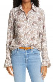 FRAME   x27 70s Ruffle Silk Top   Nordstrom at Nordstrom