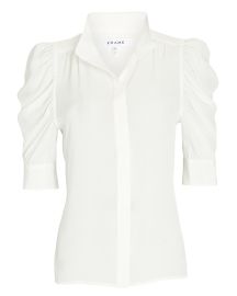 FRAME  Gillian Puff Sleeve Silk Shirt at Intermix