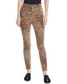 FRAME Ali High-Rise Skinny Leopard Cigarette Jeans at Neiman Marcus