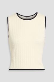 FRAME Cable-knit cashmere and silk-blend top at The Outnet