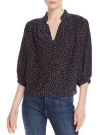 FRAME Cali Dot-Print Silk Top Women - Bloomingdale s at Bloomingdales