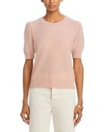 FRAME Cashmere Pointelle Puff Sleeve Sweater Bloomingdales at Bloomingdales