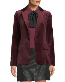 FRAME Classic One-Button Velvet Blazer at Neiman Marcus