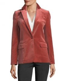 FRAME Classic One-Button Velvet Blazer at Neiman Marcus