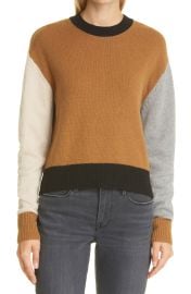 FRAME Colorblock Cashmere Crewneck Sweater at Nordstrom