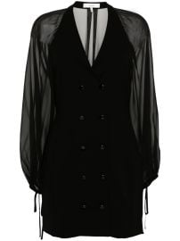 FRAME Crepe De Chine Blazer Minidress Black at Farfetch