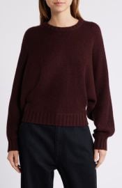 FRAME Crewneck Dolman Sleeve Wool Blend Sweater in Burgundy at Nordstrom Rack at Nordstrom Rack