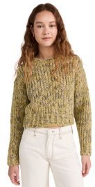 FRAME Cropped Marl Crew Neck Sweater at Shopbop