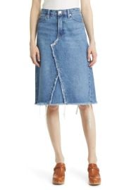 FRAME Deconstructed Denim Skirt at Nordstrom