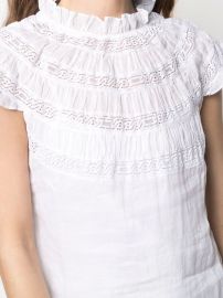 FRAME Embroidered Cotton Blouse - at Farfetch