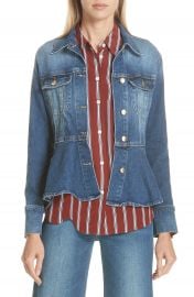 FRAME Flounce Denim Jacket at Nordstrom