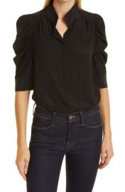 FRAME Gillian Puff Sleeve Silk Blouse at Nordstrom