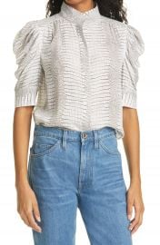 FRAME Gillian Reptile Print Silk Blouse   Nordstrom at Nordstrom