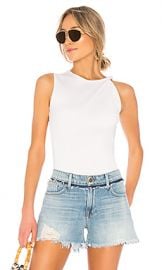 FRAME Knot Shoulder Tank in Blanc from Revolve com at Revolve