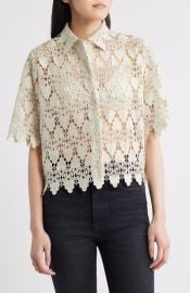 FRAME Lace Button-Up Shirt in Soft Mint at Nordstrom Rack at Nordstrom Rack
