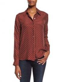 FRAME Le Classic Dot-Print Silk Shirt Andorra Dot at Neiman Marcus