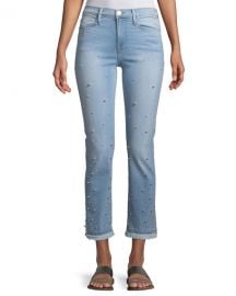 FRAME Le High Pearl Straight-Leg Cropped Jeans at Neiman Marcus