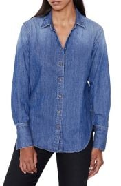 FRAME Le Italien Cotton Button-Up Shirt in Film Noir Size Small at Nordstrom