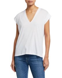 FRAME Le Mid Rise V-Neck Tee at Neiman Marcus