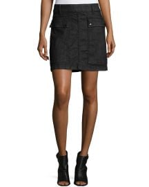 FRAME Le Mini A-Line Broome Street Skirt  Black at Neiman Marcus