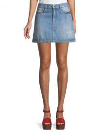 FRAME Le Mini Studded Denim Skirt at Neiman Marcus