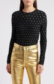 FRAME Metallic Textured Mesh Top in Black Multi at Nordstrom Rack at Nordstrom Rack