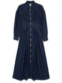 FRAME Nipped Maxi Dress Blue at Farfetch