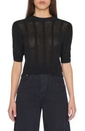 FRAME Noir Cashmere Wool Short Sleeve Sweater at Nordstrom